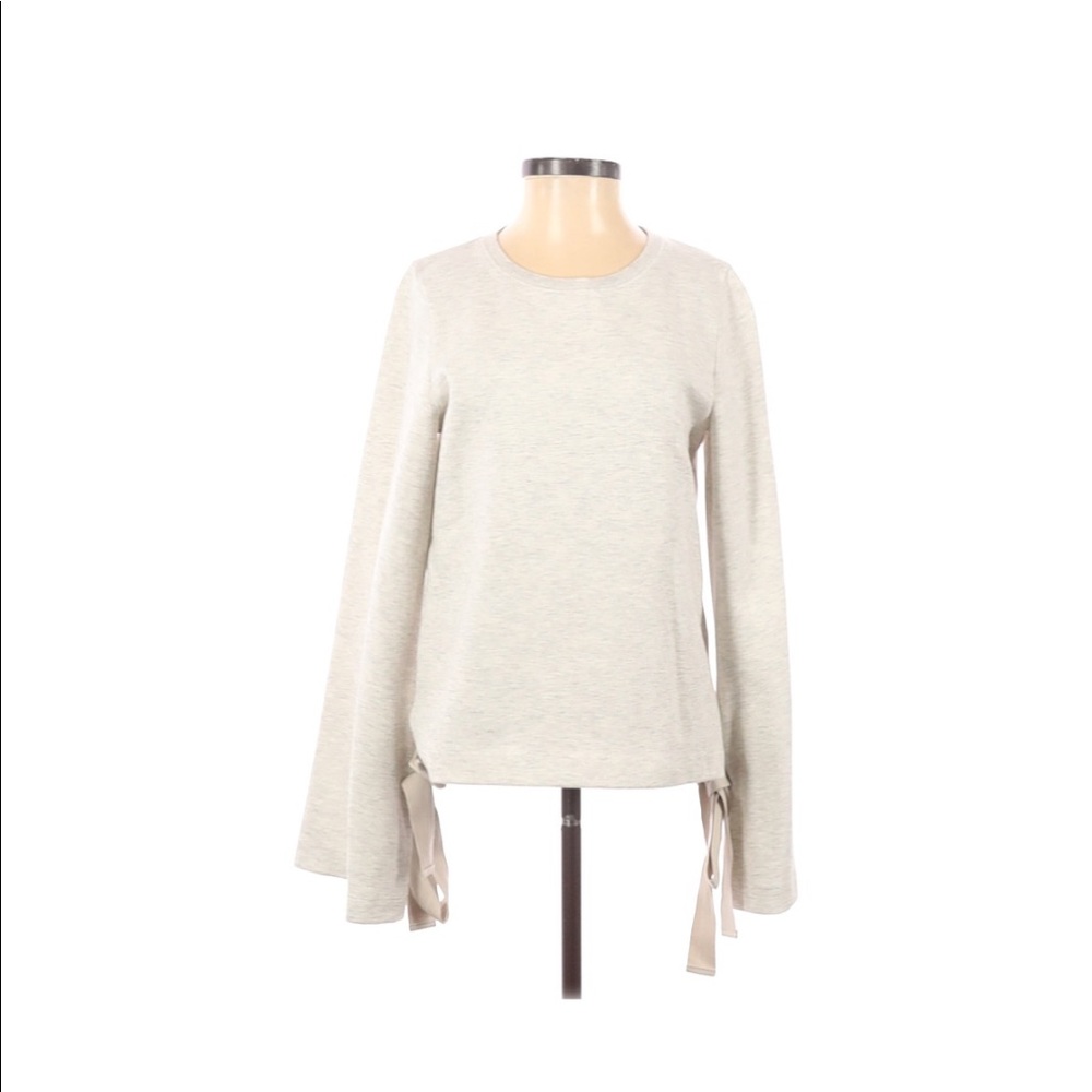 J crew sweatshirt with statement sleeves 00 cream